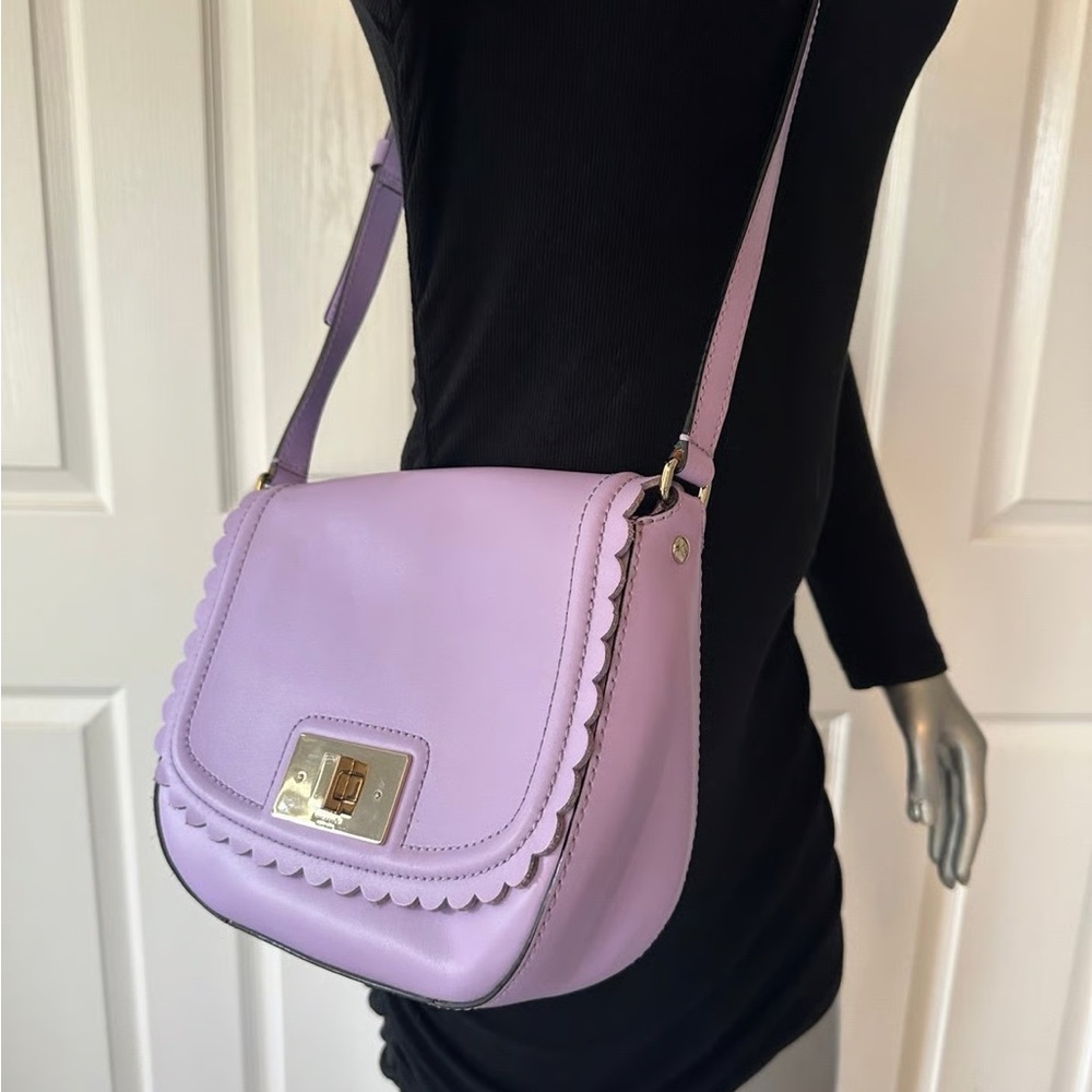 Kate Spade Lilac Lavender Scallop Edge Leather Bag🎀